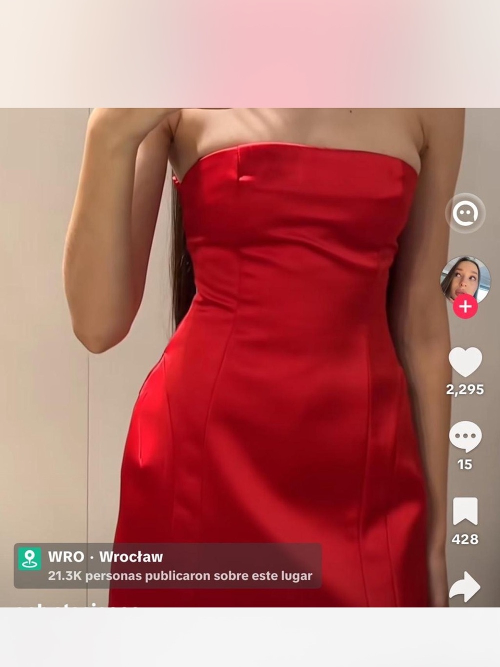 Zara Strapless Mini Dress in Red - Picture 2 of 4